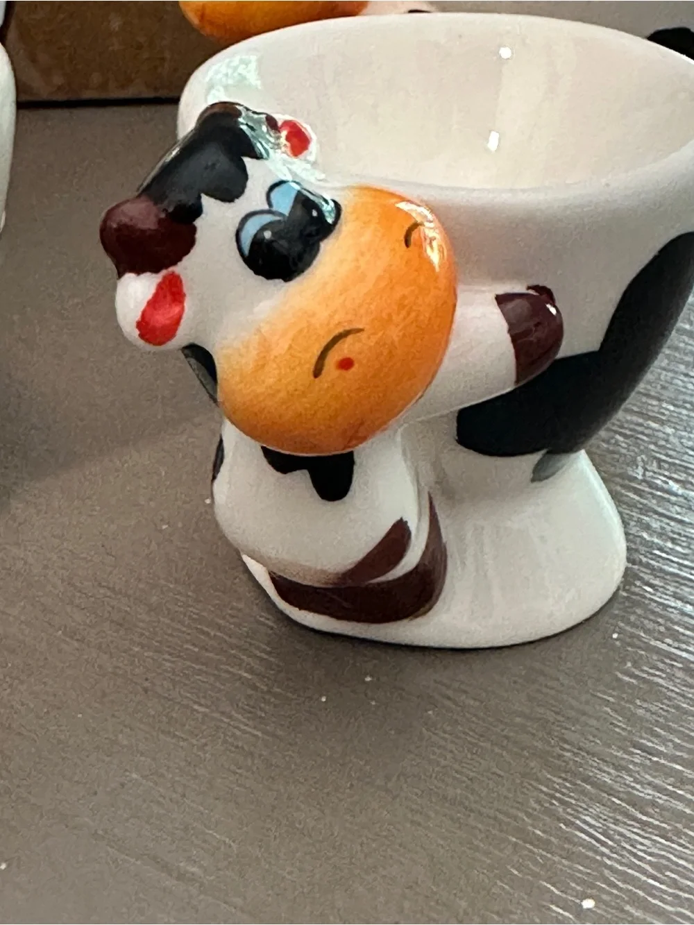 Vintage Dupree Ceramic Cow Egg Cups Set of 4 Farmhouse Kitchen Decor